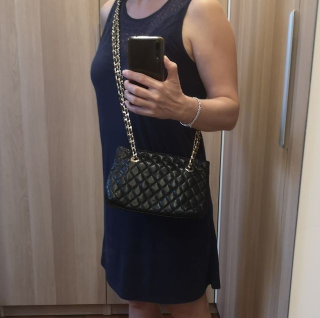 Tracolla ecopelle nera