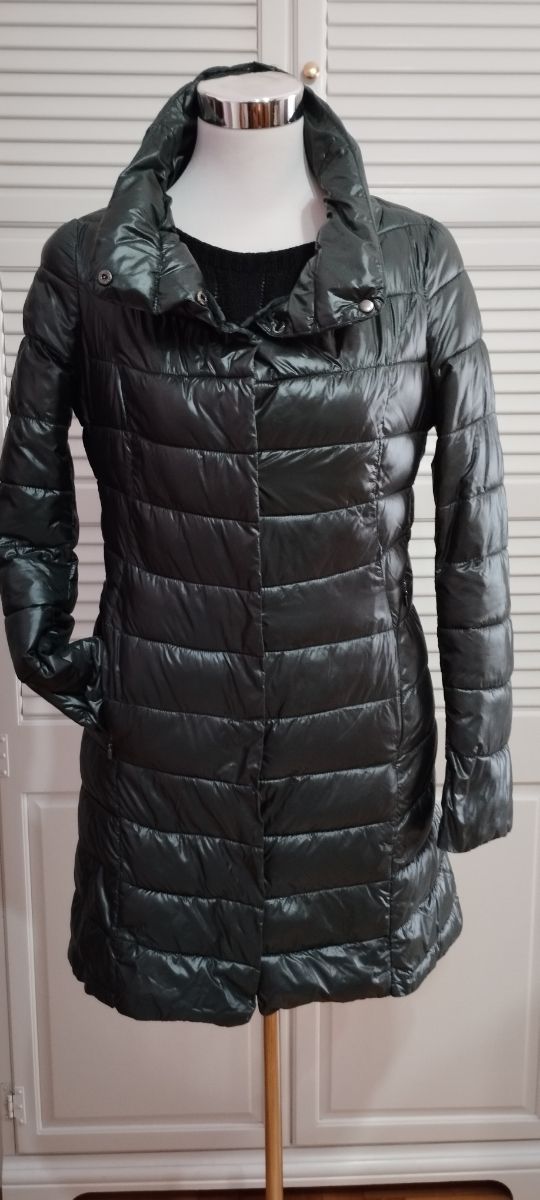 Piumino lungo Yuko verde bottiglia tg S