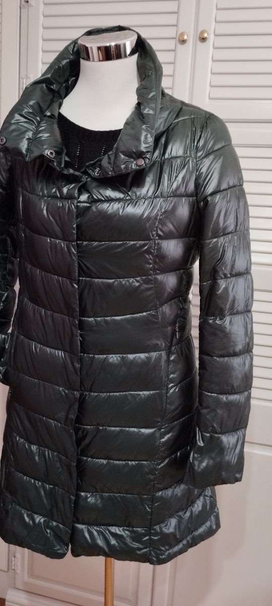Piumino lungo Yuko verde bottiglia tg S