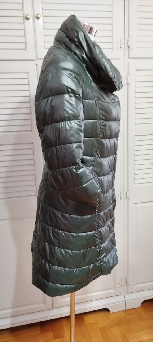 Piumino lungo Yuko verde bottiglia tg S