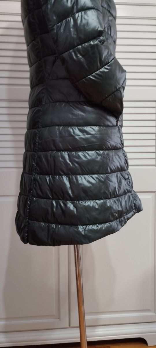 Piumino lungo Yuko verde bottiglia tg S