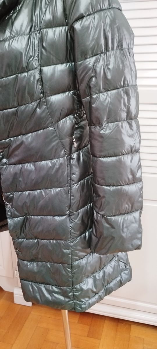 Piumino lungo Yuko verde bottiglia tg S