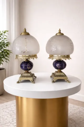 Pareja Lámparas Mesita Quinque Limoges