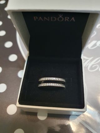 Anillo doble corazones Pandora