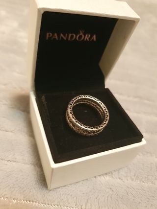 Anillo doble corazones Pandora