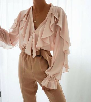 Camisa volantes Zara