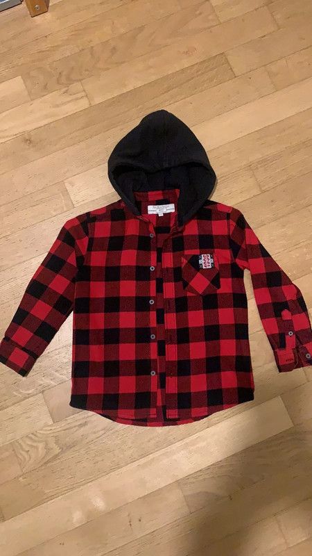 Camicia manica lunga Bambino Quadri rosso/nero