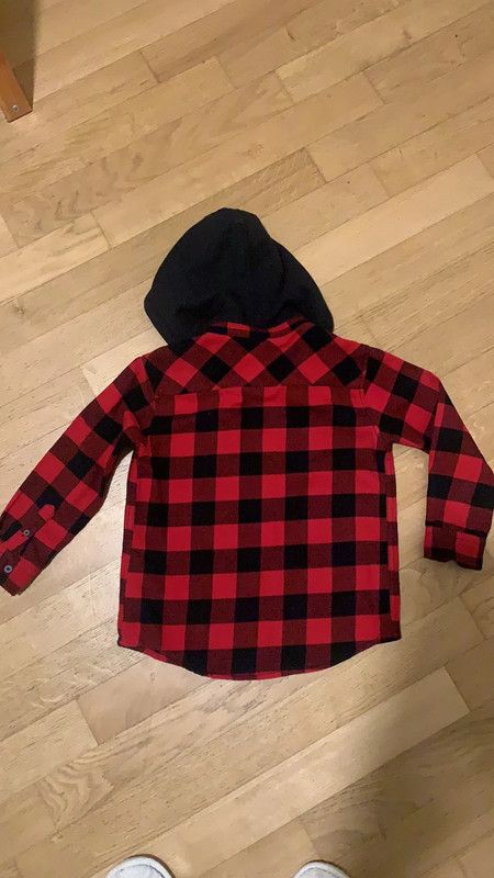 Camicia manica lunga Bambino Quadri rosso/nero