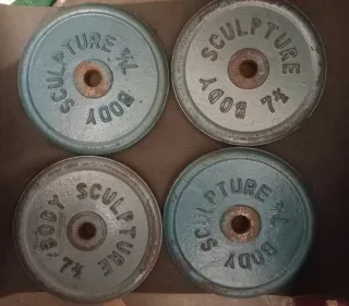 ✅ DISCOS 4 PESAS 7.5KG PARA BARRAS DE 25MM