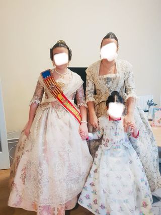 Traje fallera dorado rosa talla 1214 o 36