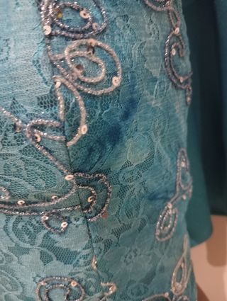 Vestido fiesta corsé azul S Luisa Jaró