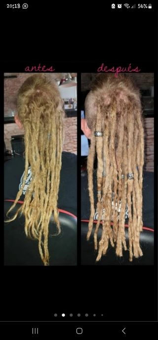 Rastas repaso reparación de raíces medios y puntas