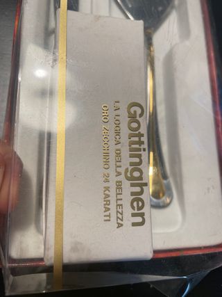 Posate da dolce inserti in oro