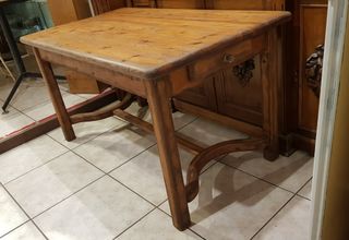 MESA de MADERA MACIZA ANTIGUA 140×78×76cm