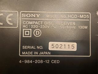 frontal y placas sony hcd-md5