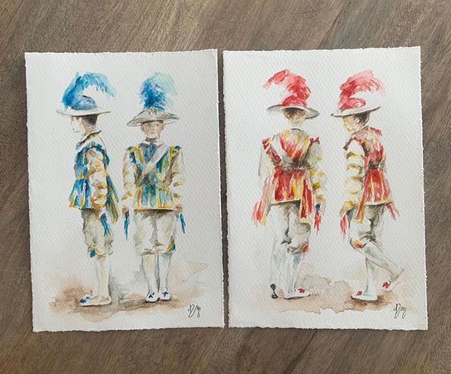 Dos acuarelas, tamaño A5 