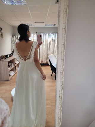 Vestido de novia de gasa talla 36