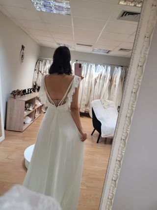 Vestido de novia de gasa talla 36
