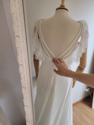 Vestido de novia de gasa talla 36