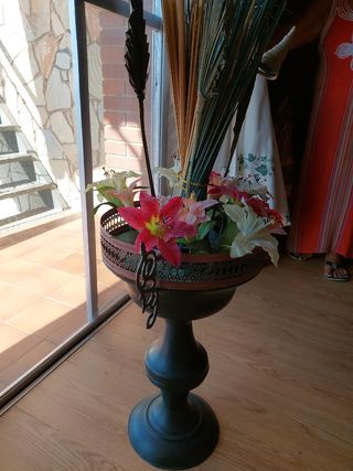 Jarrón forja y cobre