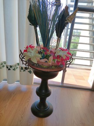 Jarrón forja y cobre