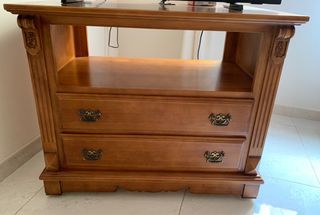 mueble tv nogal envejecido