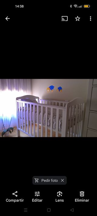 Cuna blanca barrera móvil Mothercare