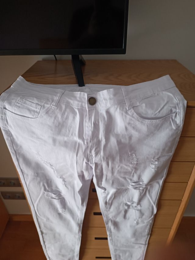 PANTALON BLANCO JEANS HOMBRE