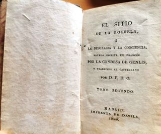 libro antiguo   EL SITIO DE LA ROCHELA O LA DESGRA