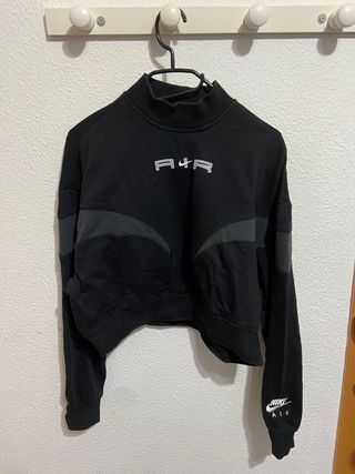 sudadera corta nike negra y gris