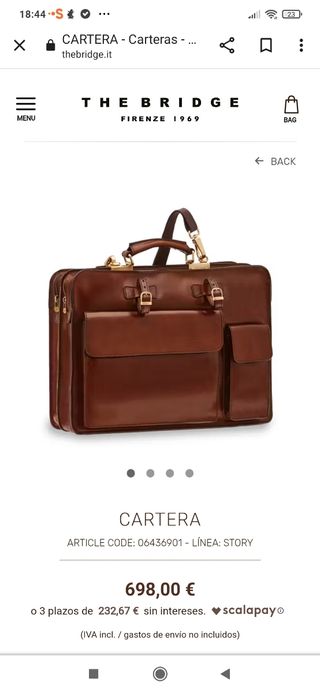 Cartera maletín portátil elegante cuero piel