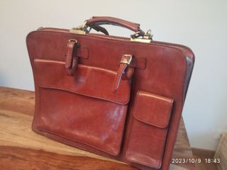 Cartera maletín portátil elegante cuero piel