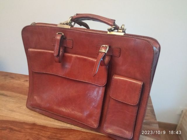 Cartera maletín portátil elegante cuero piel