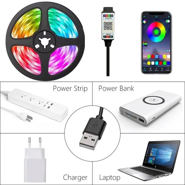 🚨TIRAS DE LUCES RGB 30 LED 5m