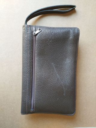 Bolso cartera mano piel con asa