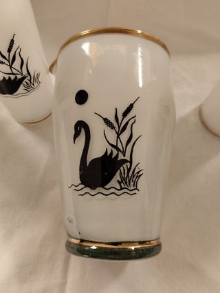 Juego cubitera y 4 vasos vintage