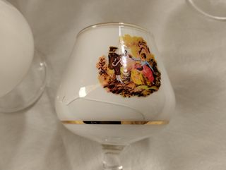 Juego copas, vasos y cubitera vintage