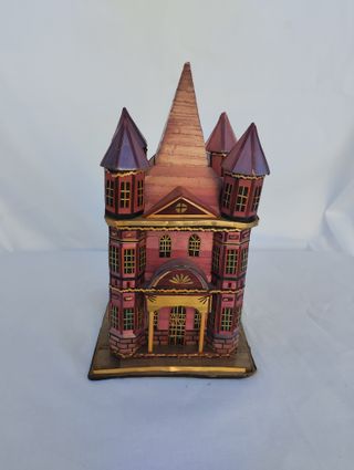 Original Joyero vintage años 80 casita marquetería