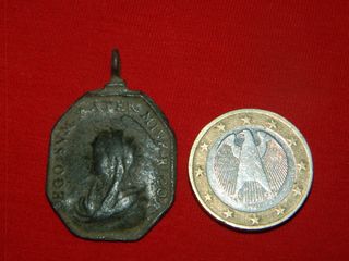 Medalla religiosa Siglo XVII de San Jose y el niño