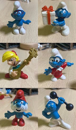 Pack 6 figuras pitufos años 80