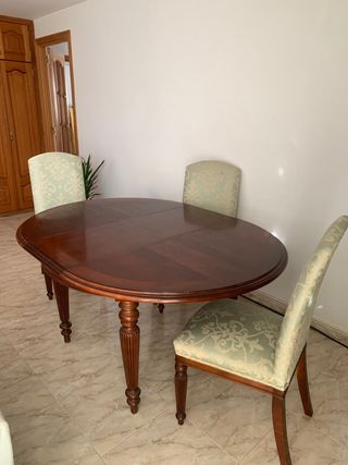 Mesa redonda extensible + 6 sillas