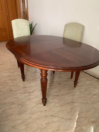 Mesa redonda extensible + 6 sillas