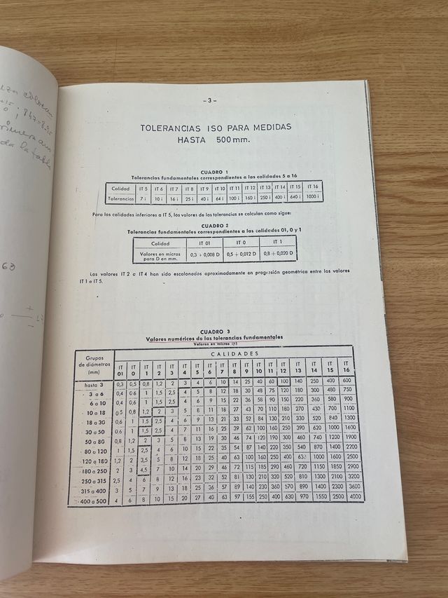 libro antiguo Metrologia Tolerancias
