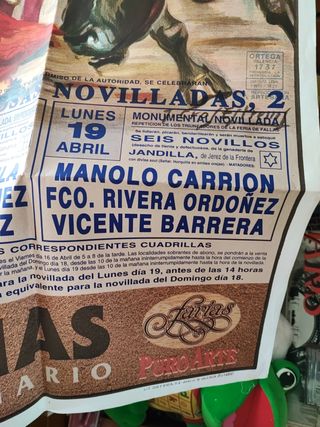 Cartel toros con sello artesanal