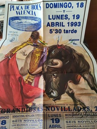 Cartel toros con sello artesanal