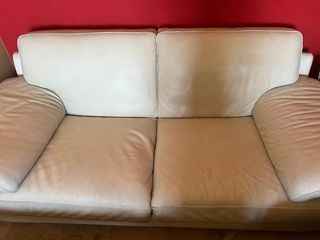 sofa piel  blanco Natuzzi