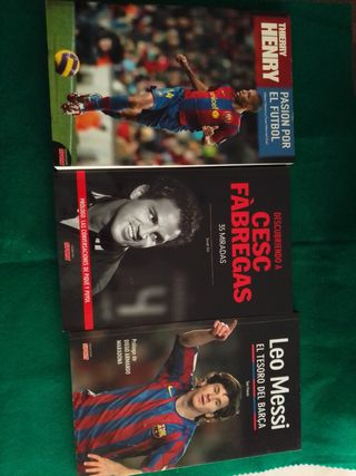 3 libros jugadores de futbol.
