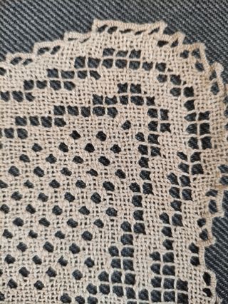 Tapete ganchillo hilo beige