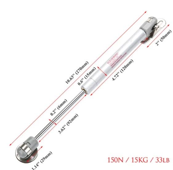 Pistón hidráulico para puerta armario.