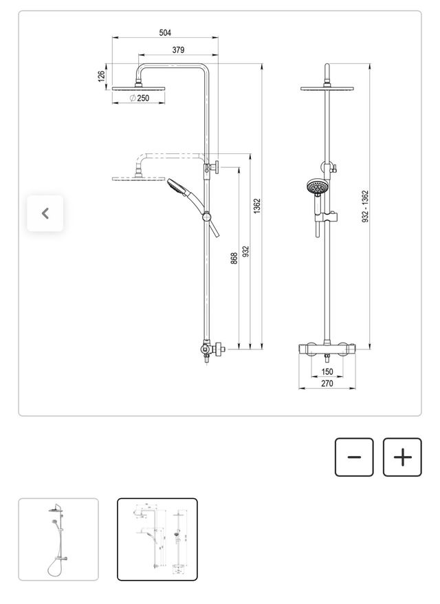 Colonna doccia termostatica